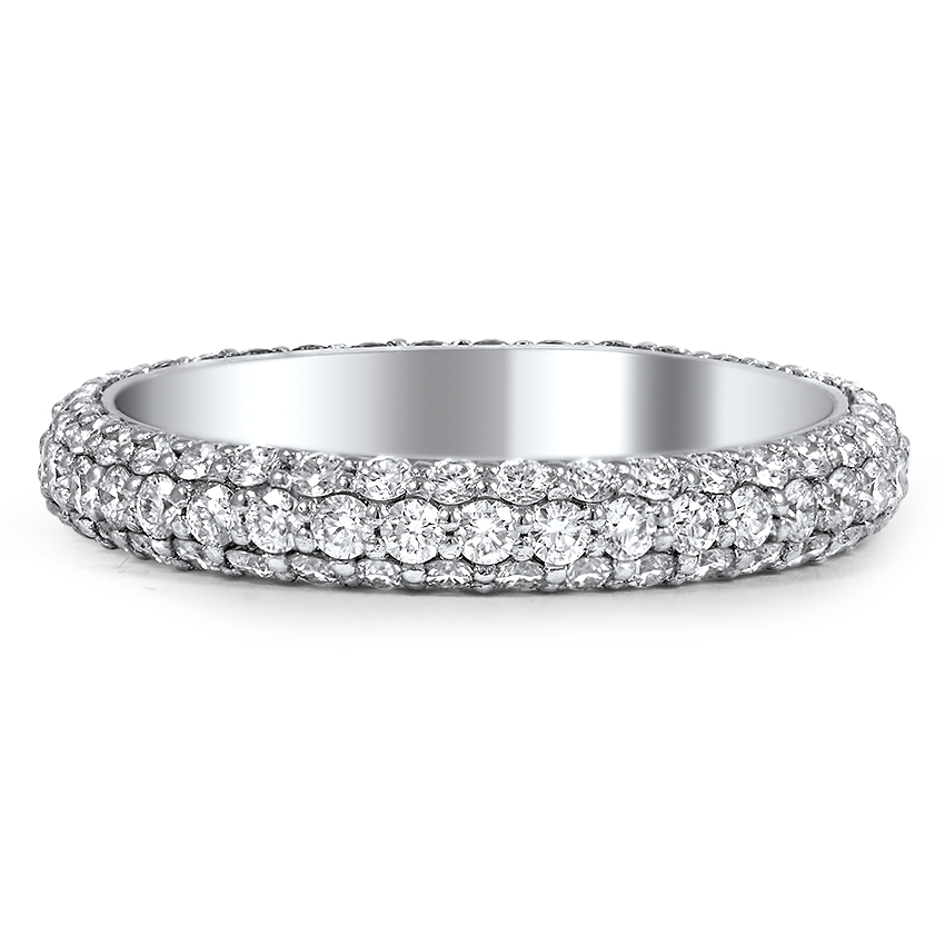 Custom Three Sided Pave Diamond Wedding Band Brilliant Earth